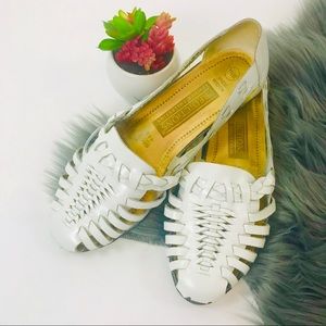 Vintage White braided leather sandals